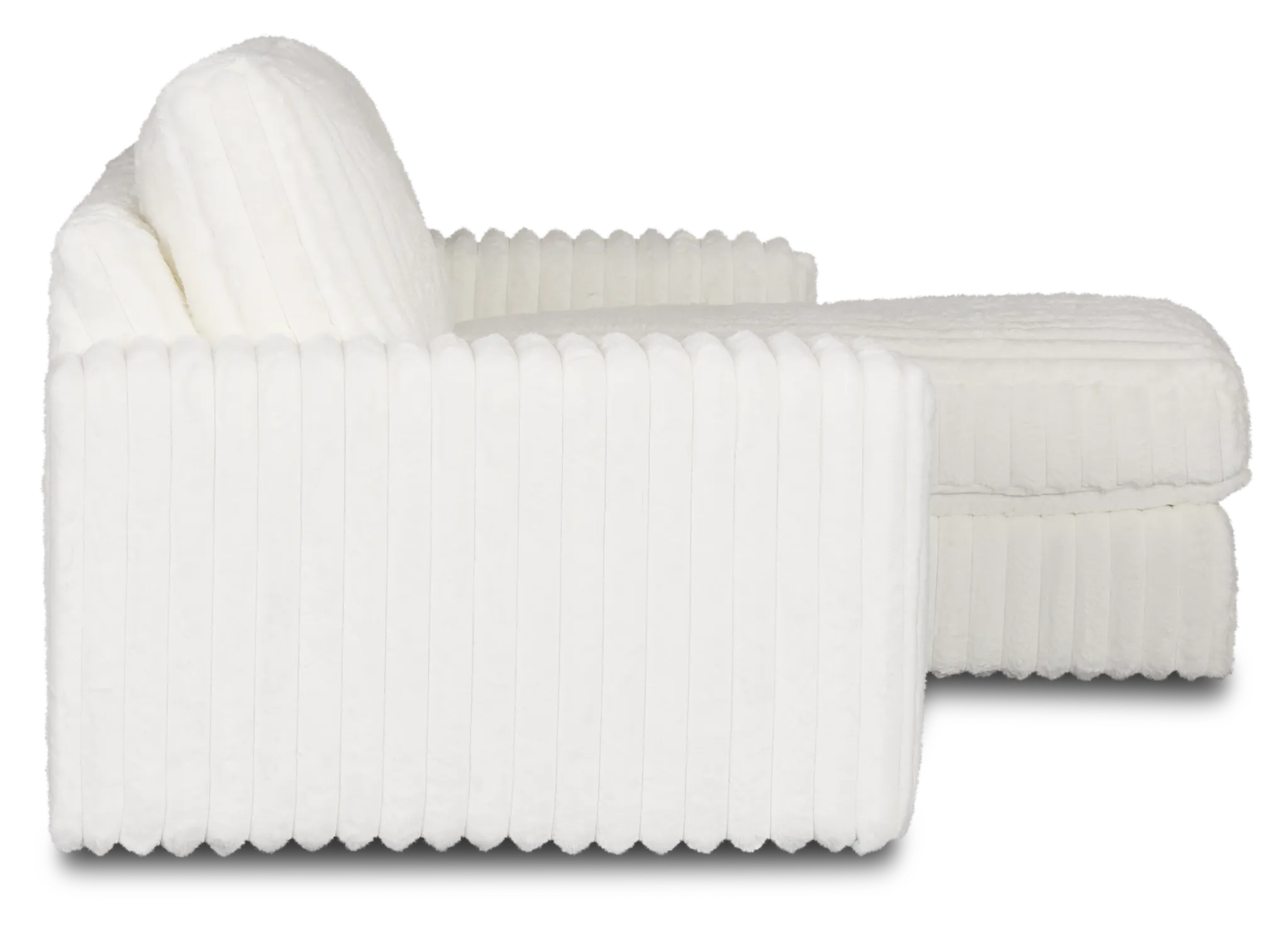 Teddy White Fabric Right Chaise Sectional