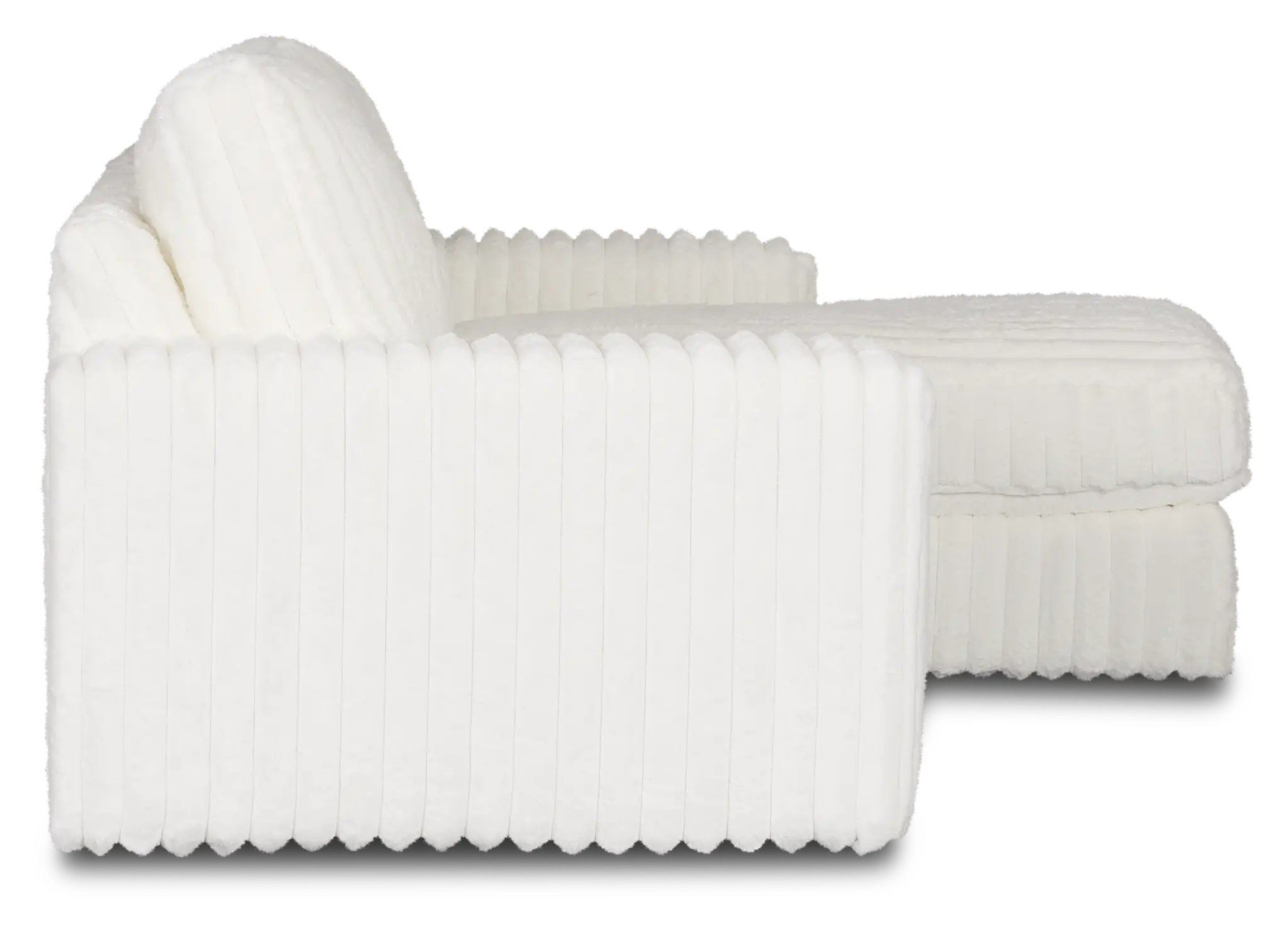 Teddy White Fabric Right Chaise Sectional Teddy White Fabric Right Chaise Sectional