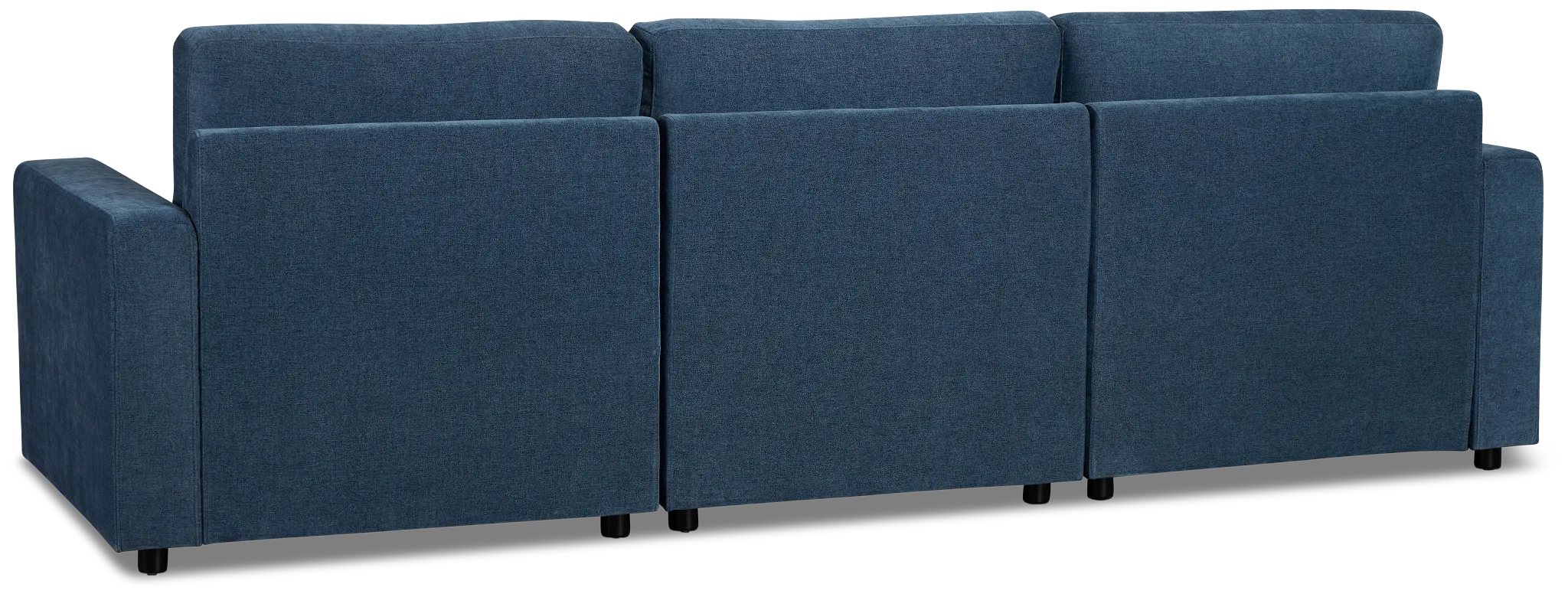 Addie Blue Fabric 3-piece Modular Storage Sofa