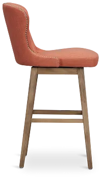 Seaside Light Pink Fabric 30" Swivel Barstool