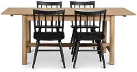Taylor Light Tone Rect Table & 4 Wood Chairs