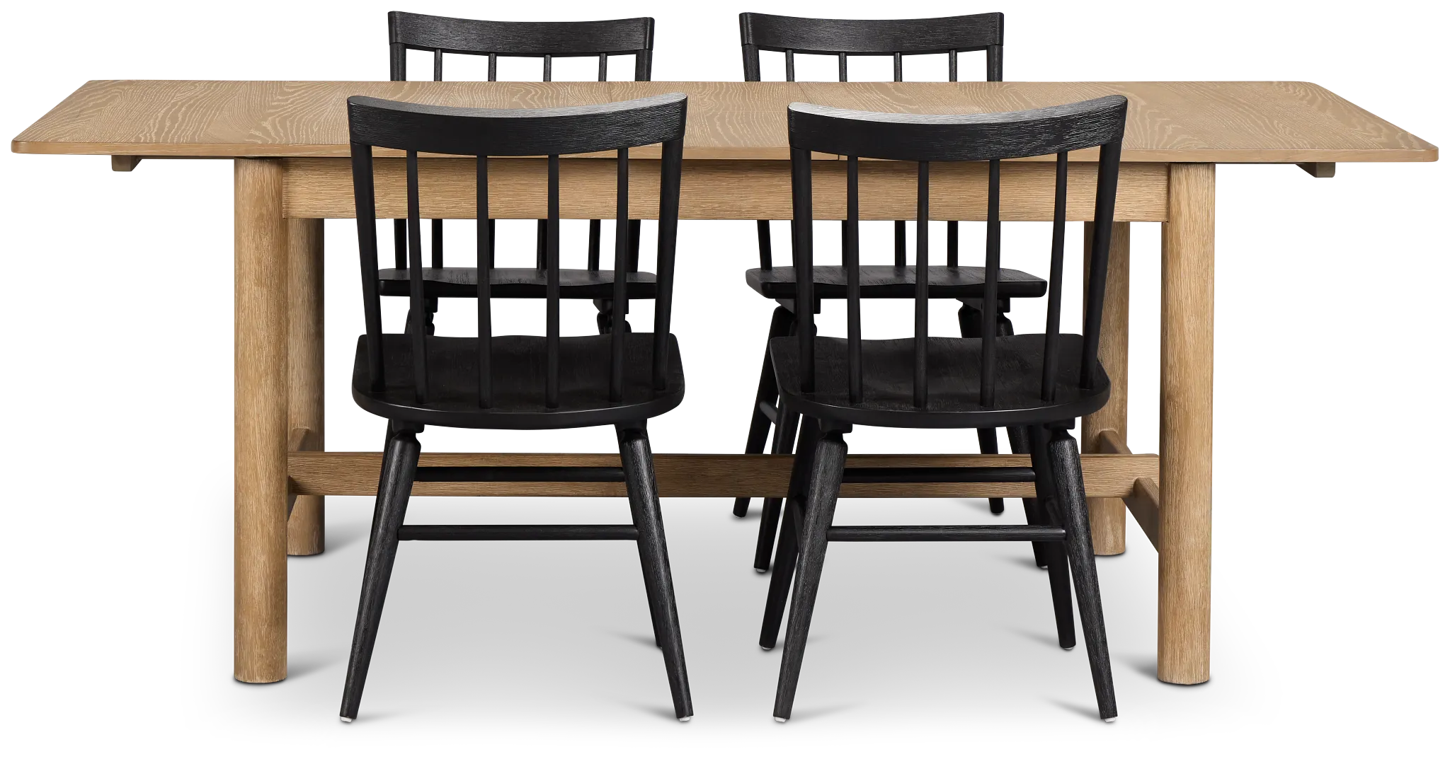 Taylor Light Tone Rect Table & 4 Wood Chairs