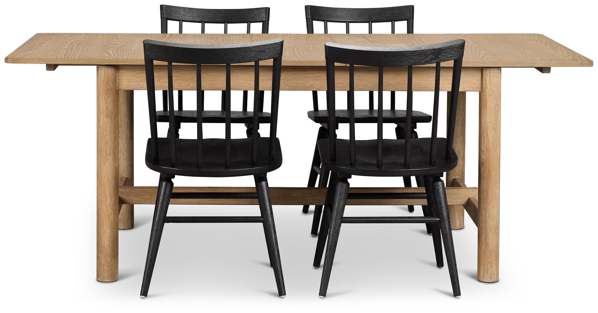 Taylor Light Tone Rect Table & 4 Wood Chairs Taylor Light Tone Rect Table & 4 Wood Chairs