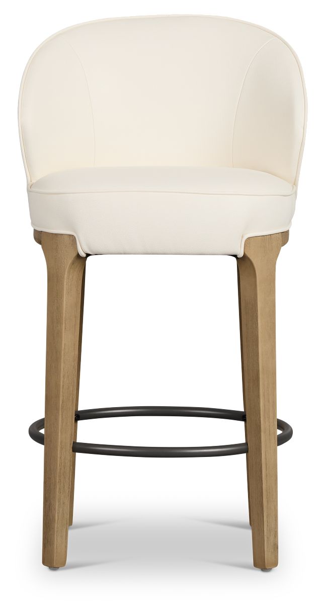 Libby Whitemicro 24" Upholstered Barstool