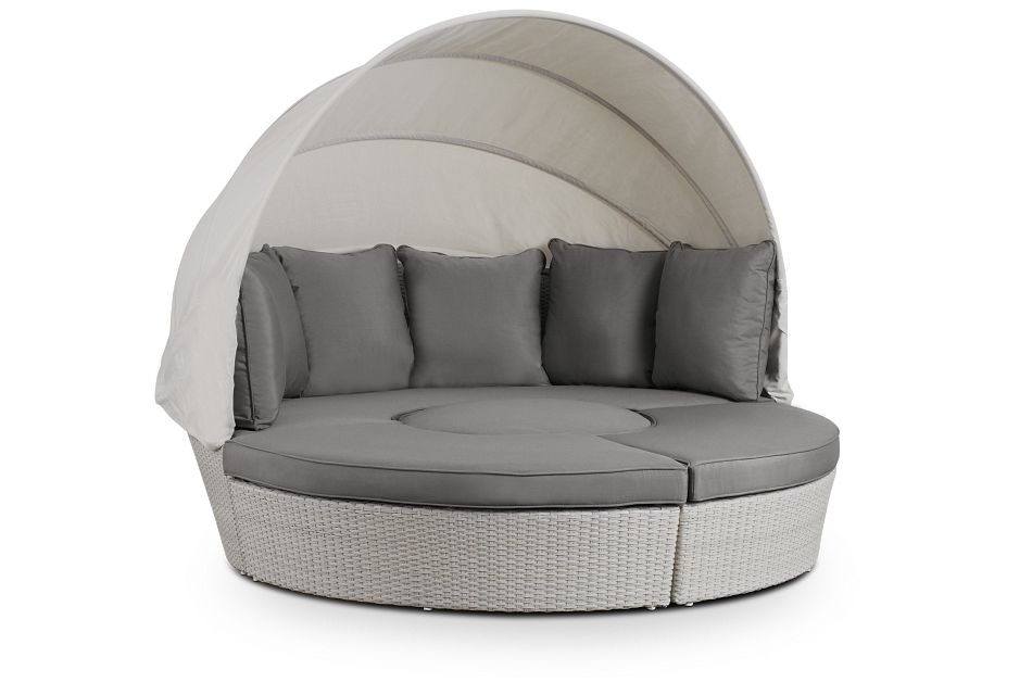 Biscayne Gray Canopy Daybed Outdoor, Outdoor Daybeds With Canopy