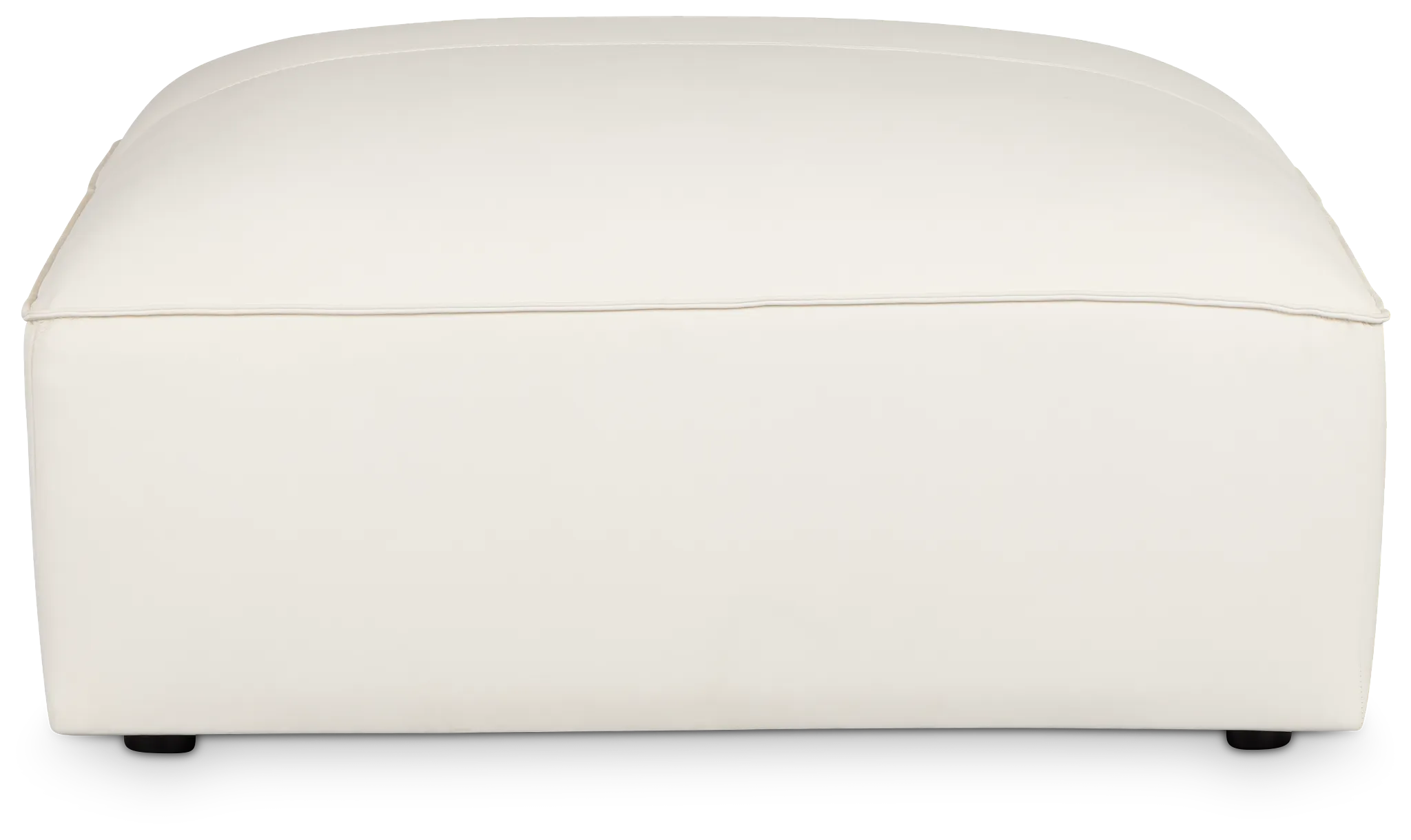 Blanca White Leather Ottoman