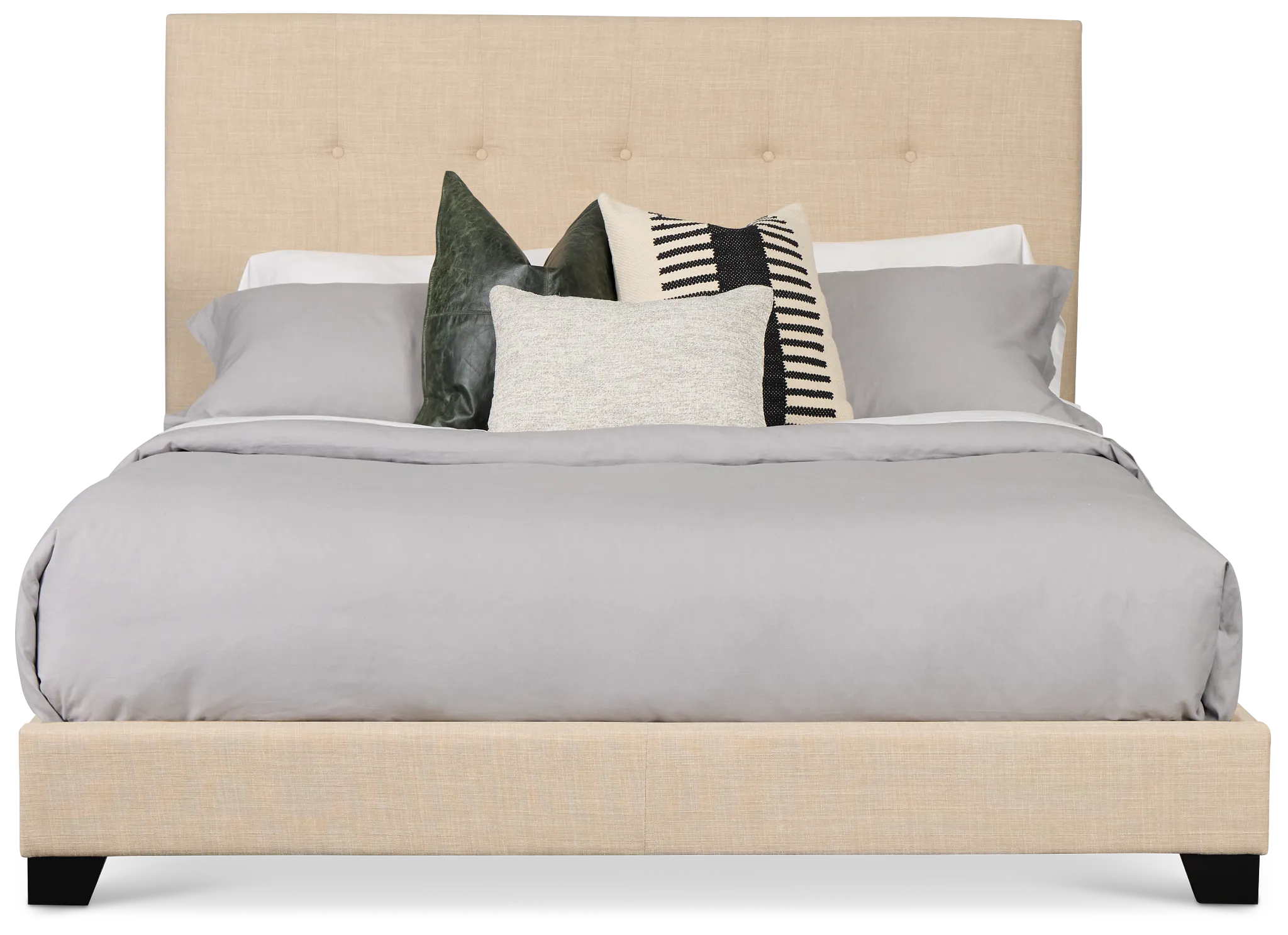 Flagler Beige Uph Panel Bed