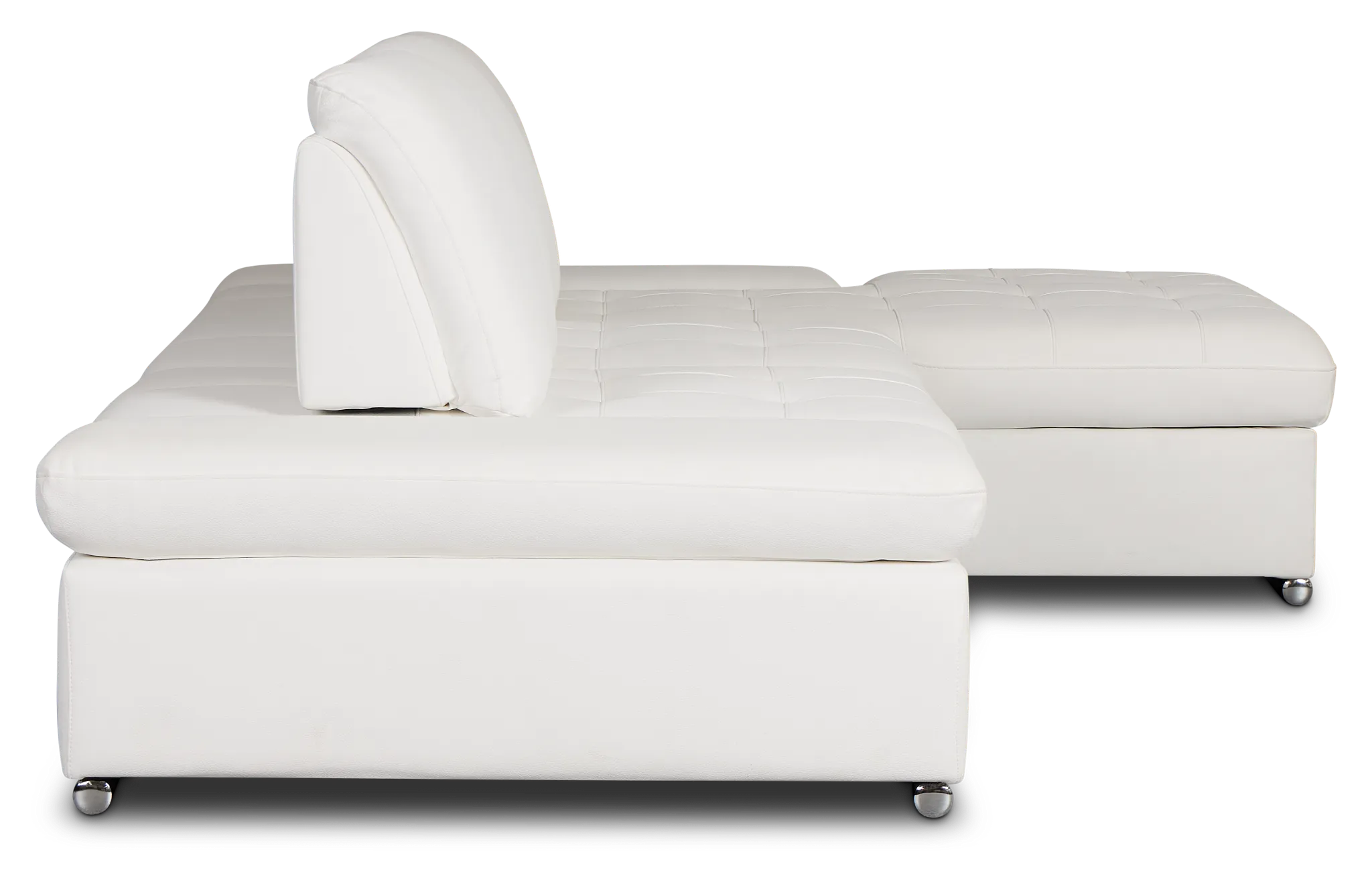 Eden White Micro Right Chaise Sleeper Sectional