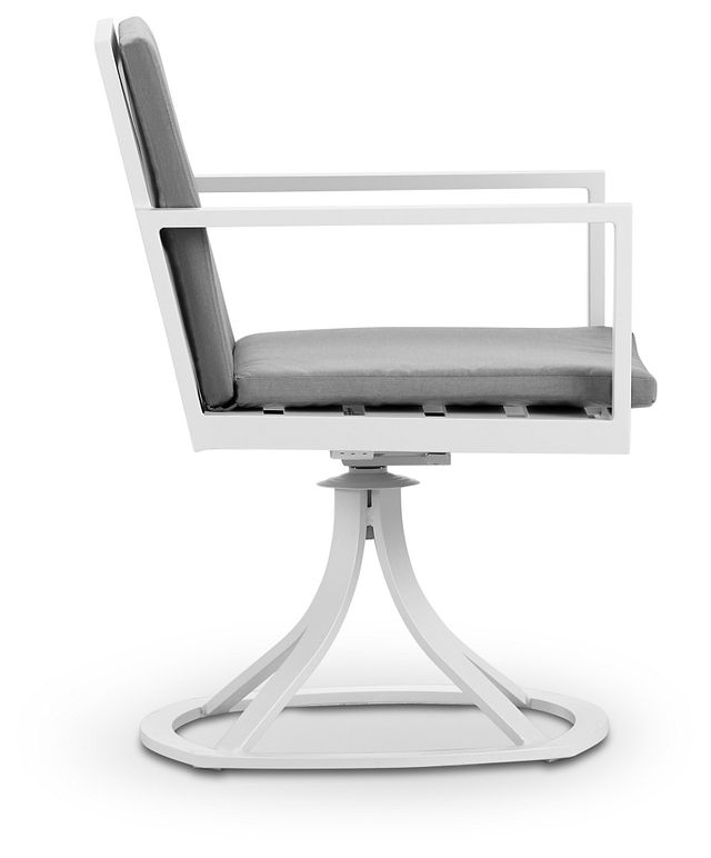 Linear White Dk Gray Swivel Chair (2)