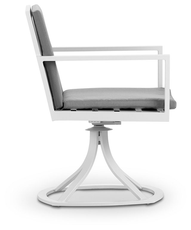 Linear White Dk Gray Swivel Chair