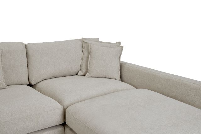 Emery Light Beige Fabric Small Right Chaise Sectional