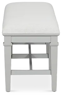 Cape Cod Gray Upholstered Dining Bench