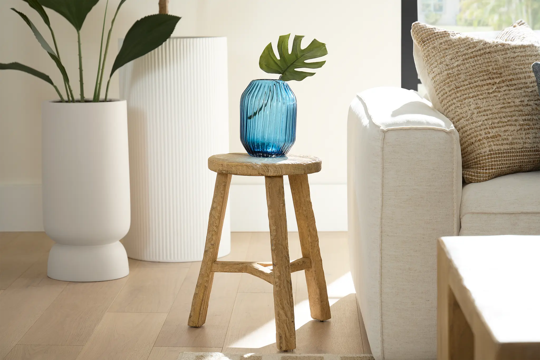Nina Light Tone Round Accent Stool Nina Light Tone Round Accent Stool