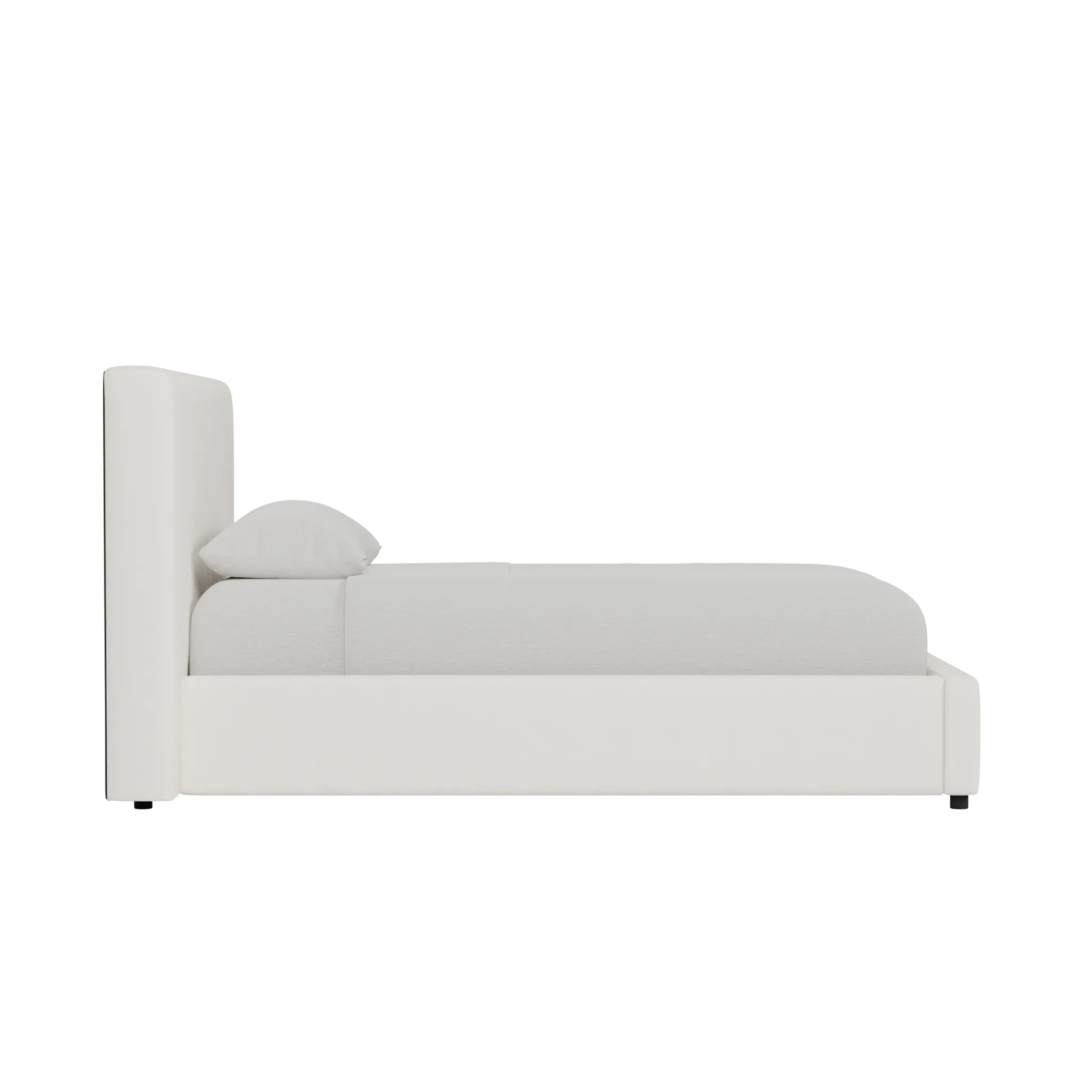 Grayton Revenue White 44" Upholstered Platform Bed