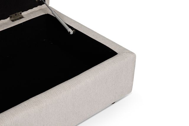 Carmen Light Beige Fabric Storage Ottoman