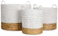Cassie Set Of 3 White Basket