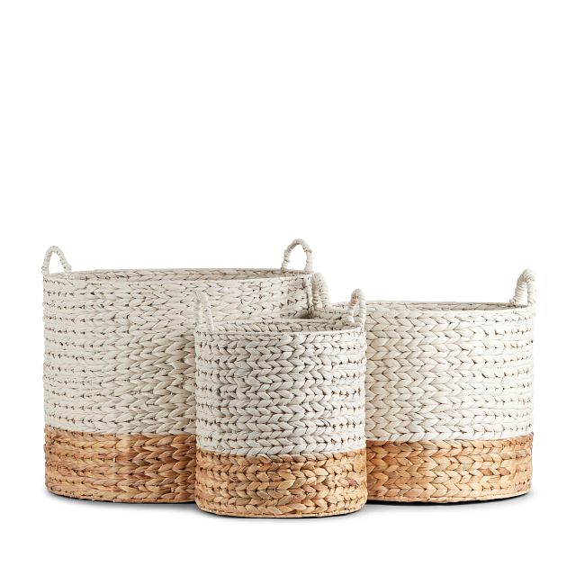 Cassie Set Of 3 White Basket (2)