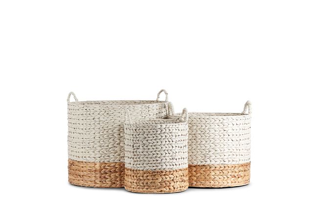 Cassie Set Of 3 White Basket