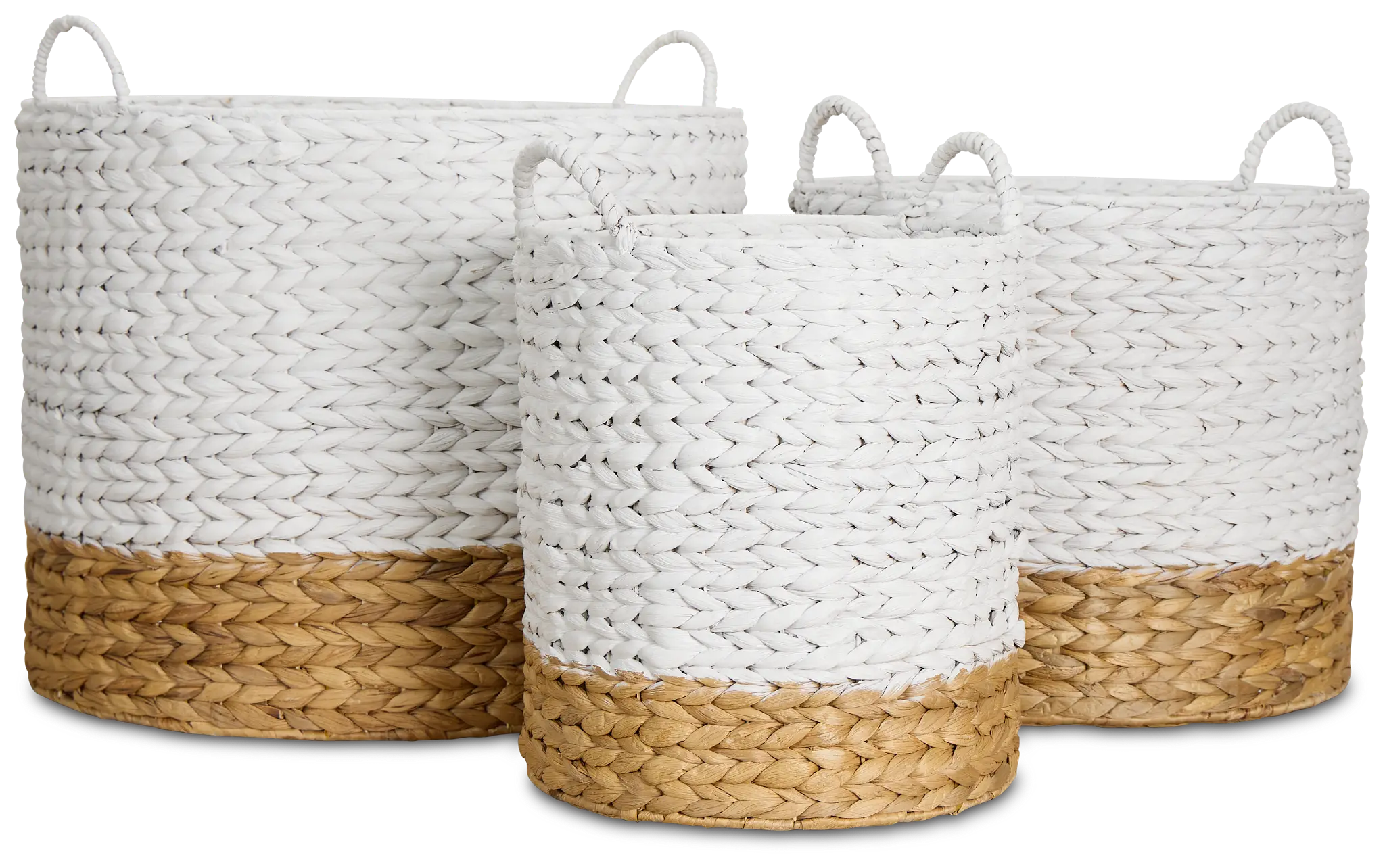 Cassie Set Of 3 White Basket Cassie Set Of 3 White Basket