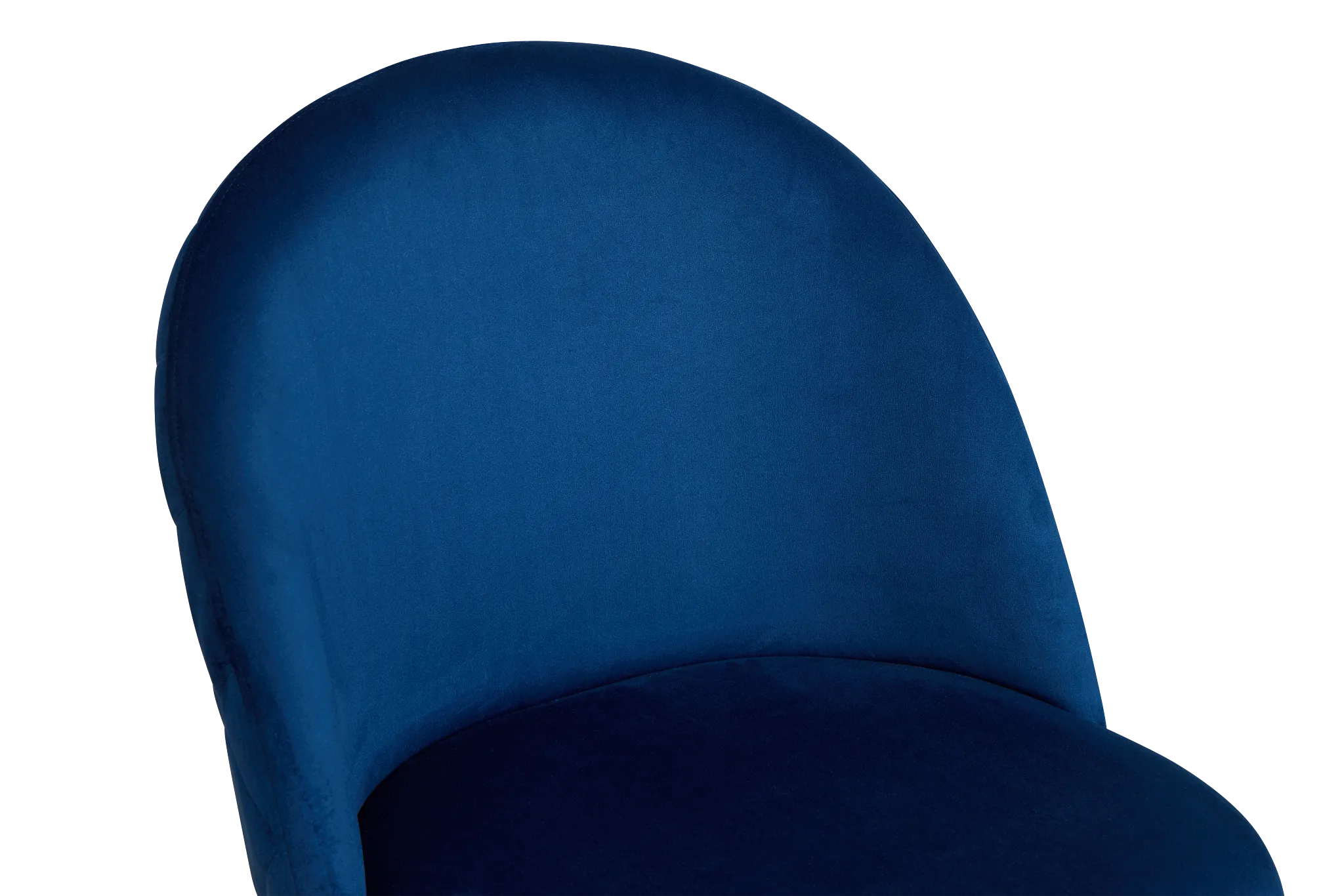 Capri Dark Blue Velvet Upholstered Side Chair W/ Gold Legs