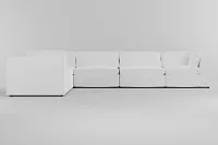 Destin Suave White Fabric 6-piece Modular Sectional