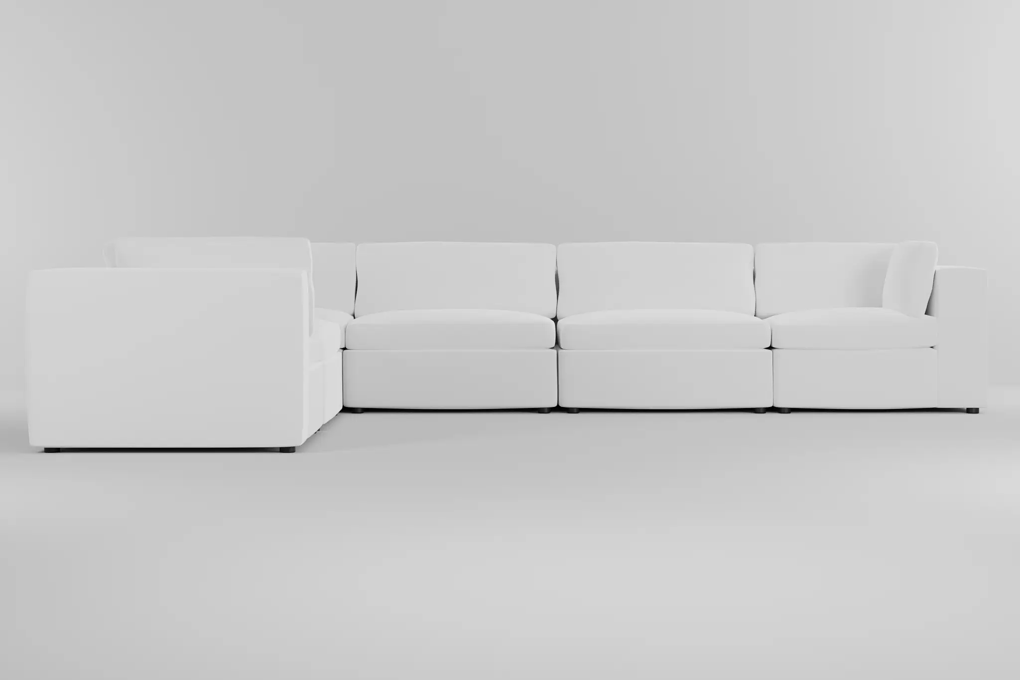 Destin Suave White Fabric 6-piece Modular Sectional Destin Suave White Fabric 6-piece Modular Sectional