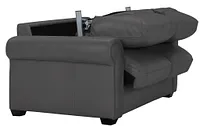 Lincoln Dark Gray Lthr/vinyl Memory Foam Sleeper