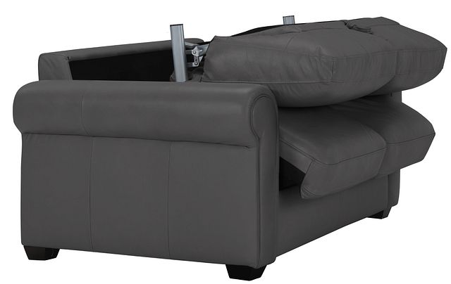 Lincoln Dark Gray Lthr/vinyl Memory Foam Sleeper