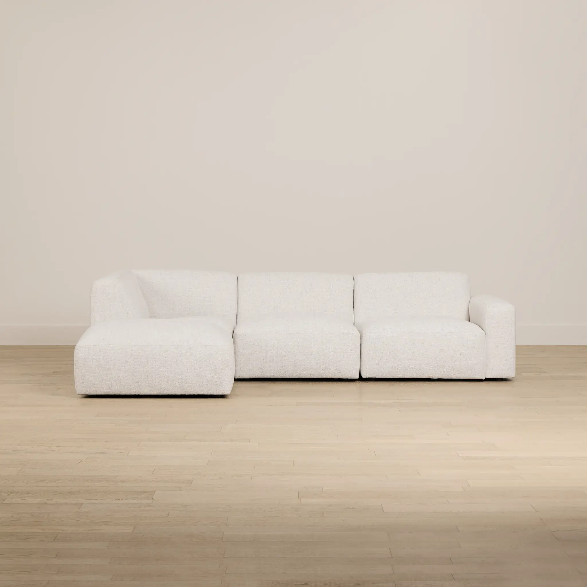 Baylor Light Beige Fabric 4-piece Left Facing Bumper Sectional Baylor Light Beige Fabric 4-piece Left Facing Bumper Sectional