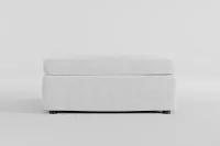 Destin Revenue White Fabric Cocktail Ottoman