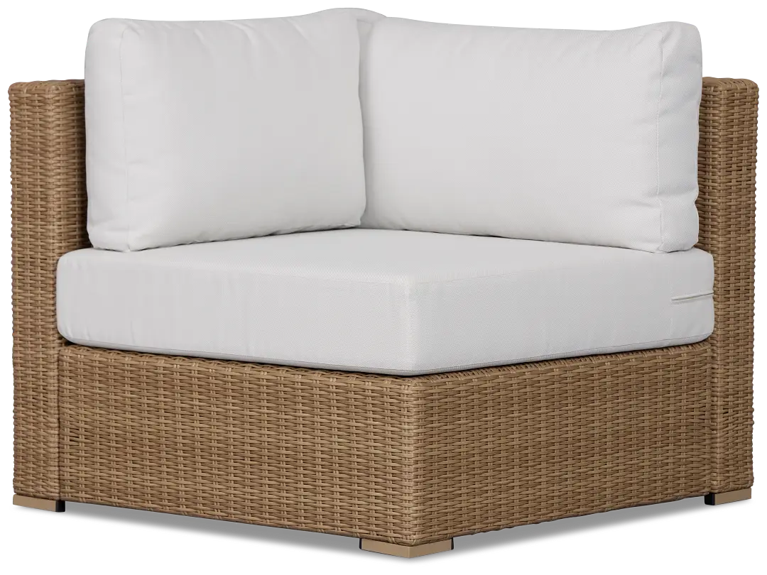 Montecito Light Tone Corner Chair With Light Beige Cushions Montecito Light Tone Corner Chair With Light Beige Cushions