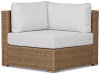 Montecito Light Tone Corner Chair With Light Beige Cushions