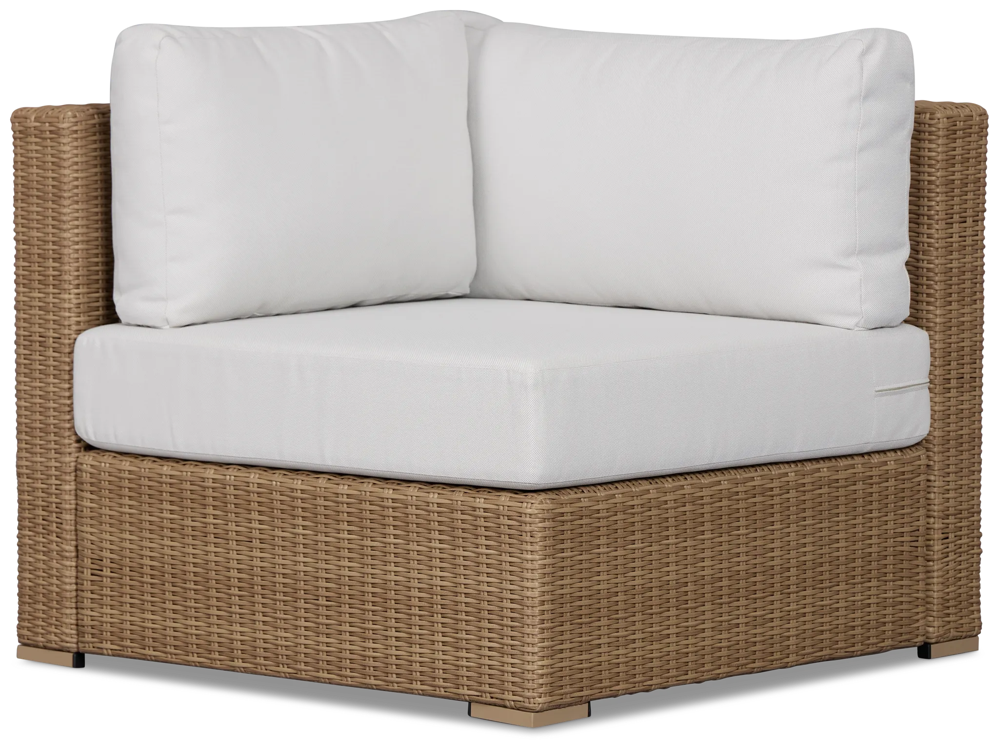 Montecito Light Tone Corner Chair With Light Beige Cushions