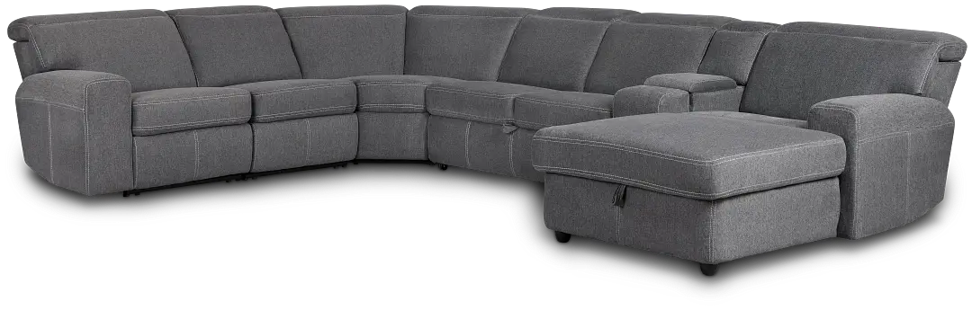 Callum Dark Gray Storage Medium Right Triple Power Chaise Sleeper Sectional Callum Dark Gray Storage Medium Right Triple Power Chaise Sleeper Sectional