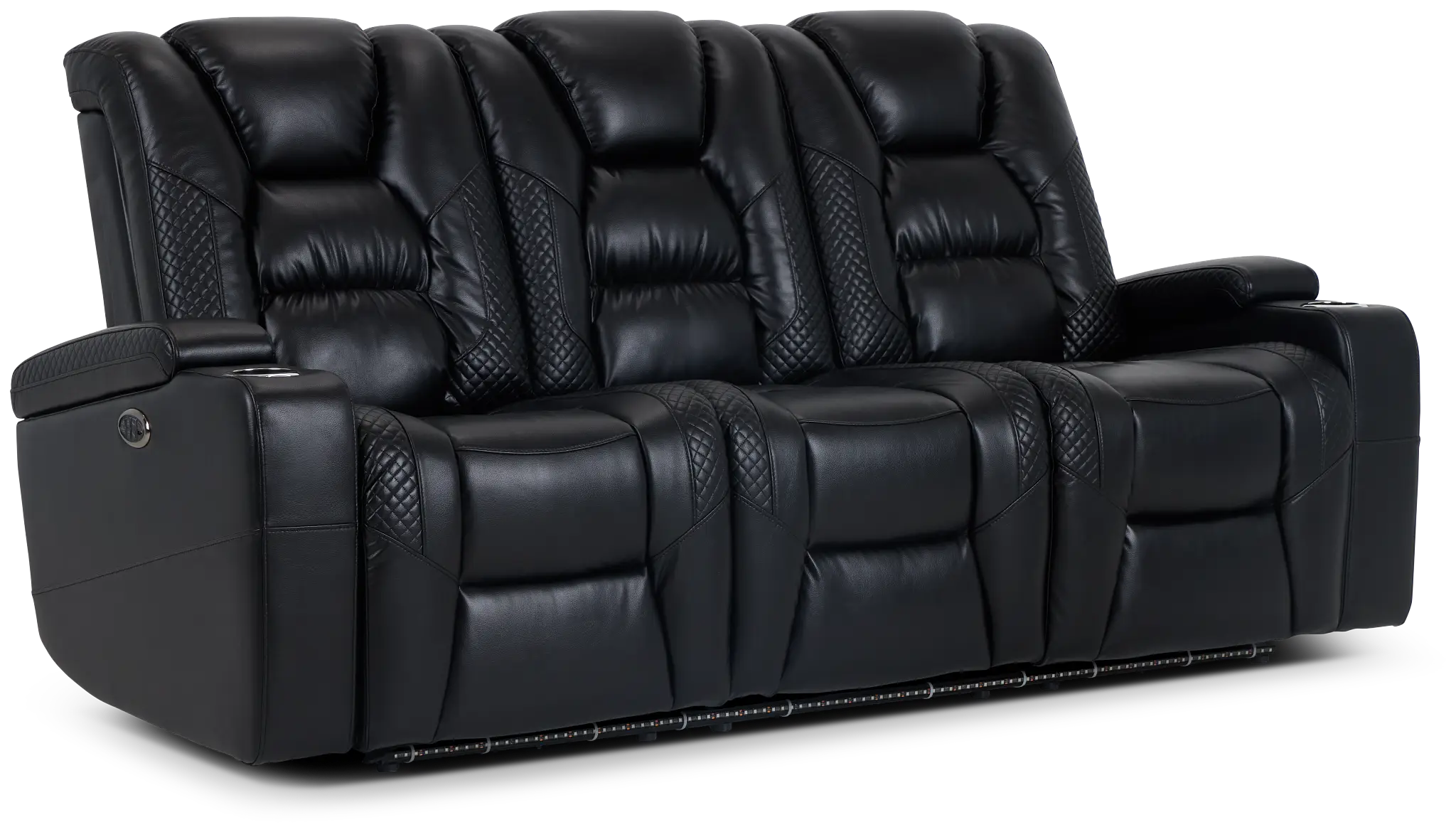 Troy Black Micro Power Reclining Sofa Troy Black Micro Power Reclining Sofa