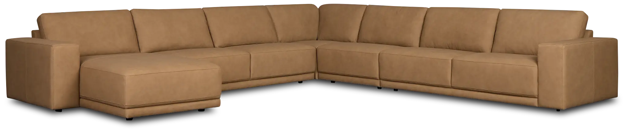 Kellan Light Brown Leather Large Left Chaise Sectional Kellan Light Brown Leather Large Left Chaise Sectional