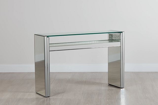 Katyin Silver Mirrored Console Table