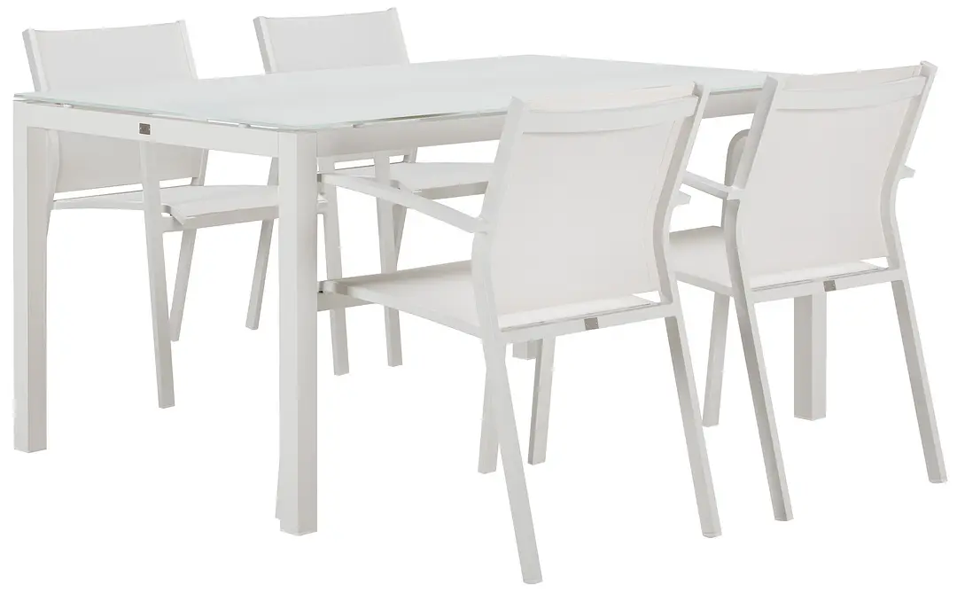 Lisbon White 60" Rectangular Table & 4 Chairs Lisbon White 60" Rectangular Table & 4 Chairs
