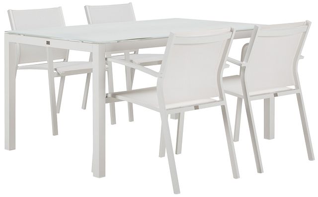 Lisbon White 60" Rectangular Table & 4 Chairs (0)