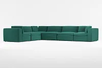 Destin Joya Green Velvet 6-piece Modular Sectional