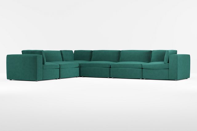 Destin Joya Green Velvet 6-piece Modular Sectional