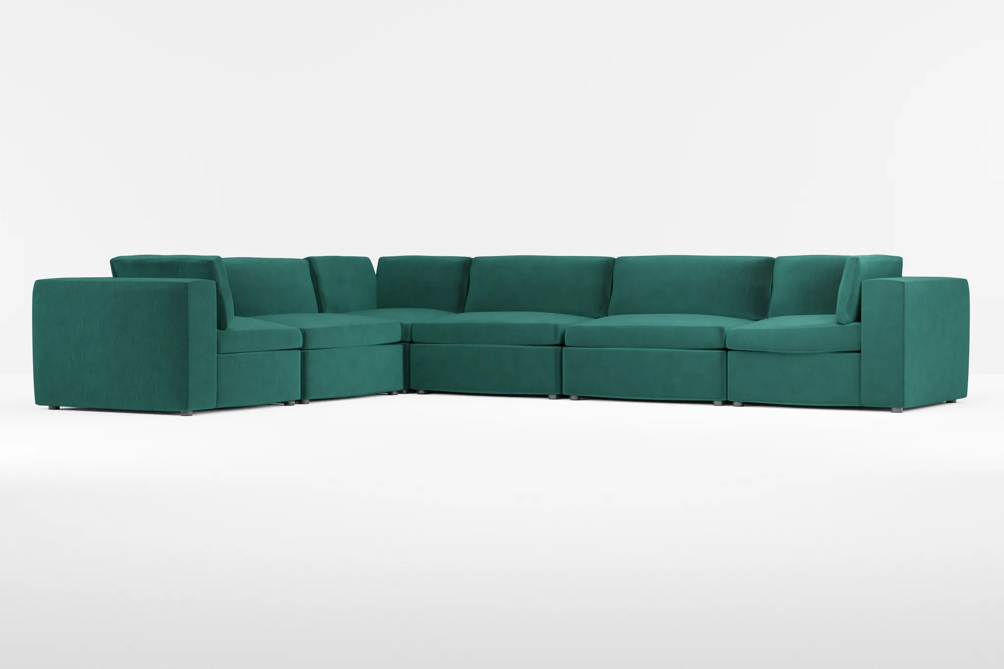 Destin Joya Green Velvet 6-piece Modular Sectional