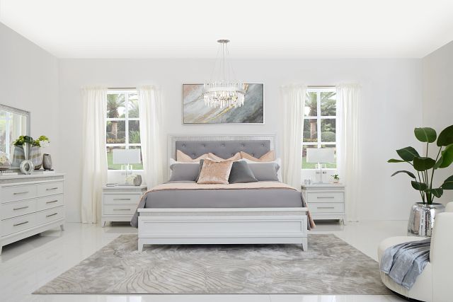 Alessandria White Lighted Nightstand