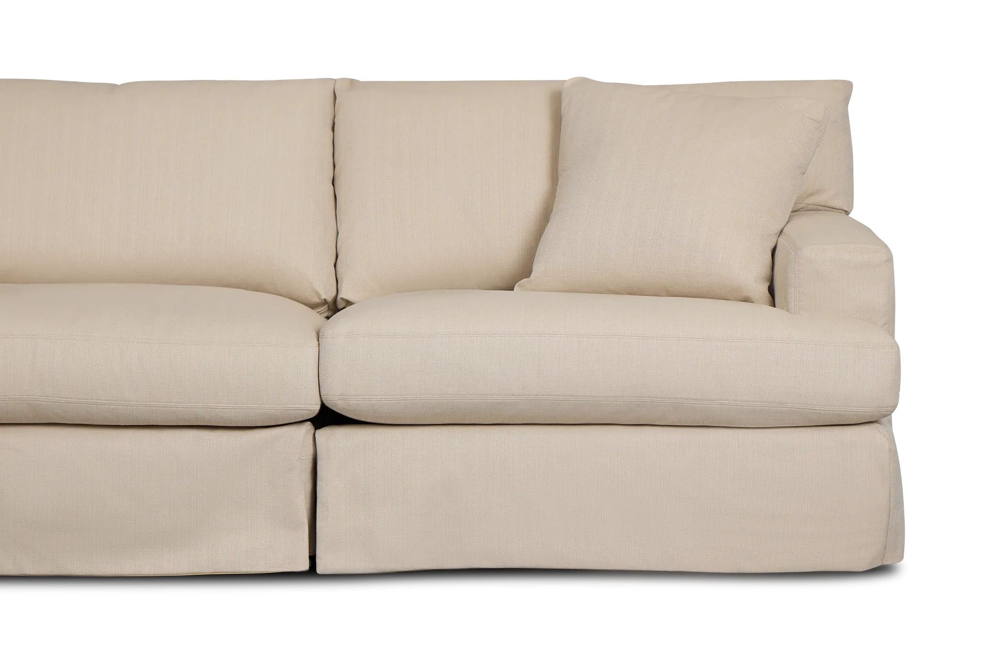 Marren Beige Fabric Small Two-arm Sectional