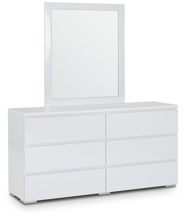 Mirabella White Dresser & Mirror (2)