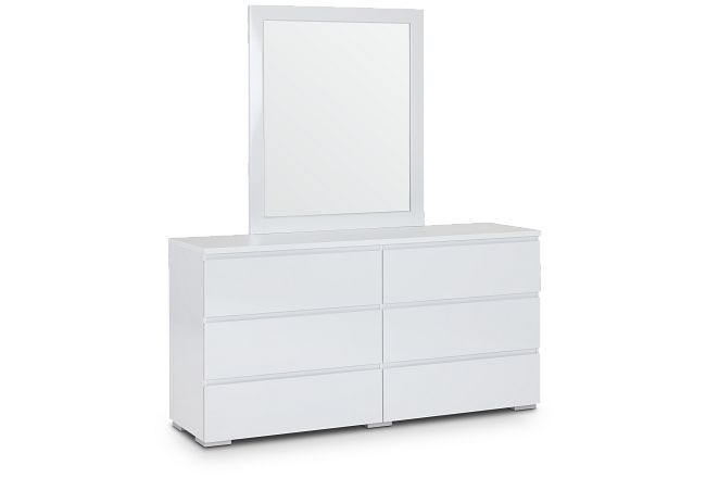 Mirabella White Dresser & Mirror