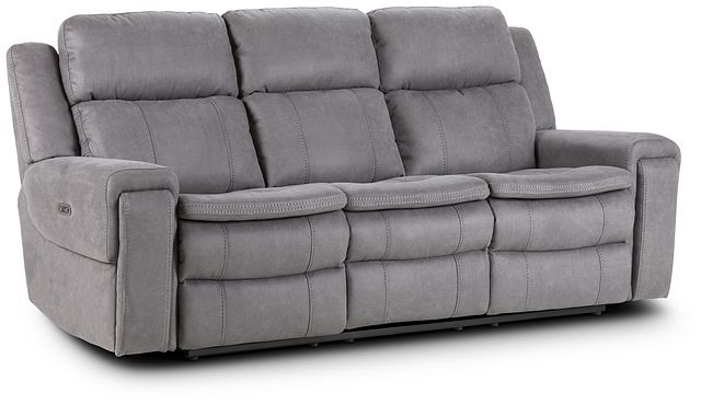 Scout Gray Micro Power Reclining Sofa (2)