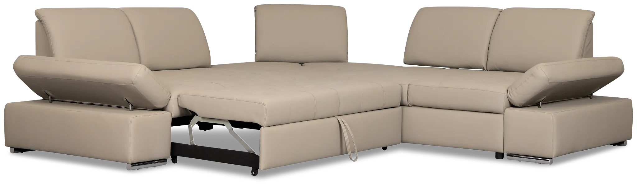 Eden Gray Micro Small 2-arm Left Sleeper Sectional