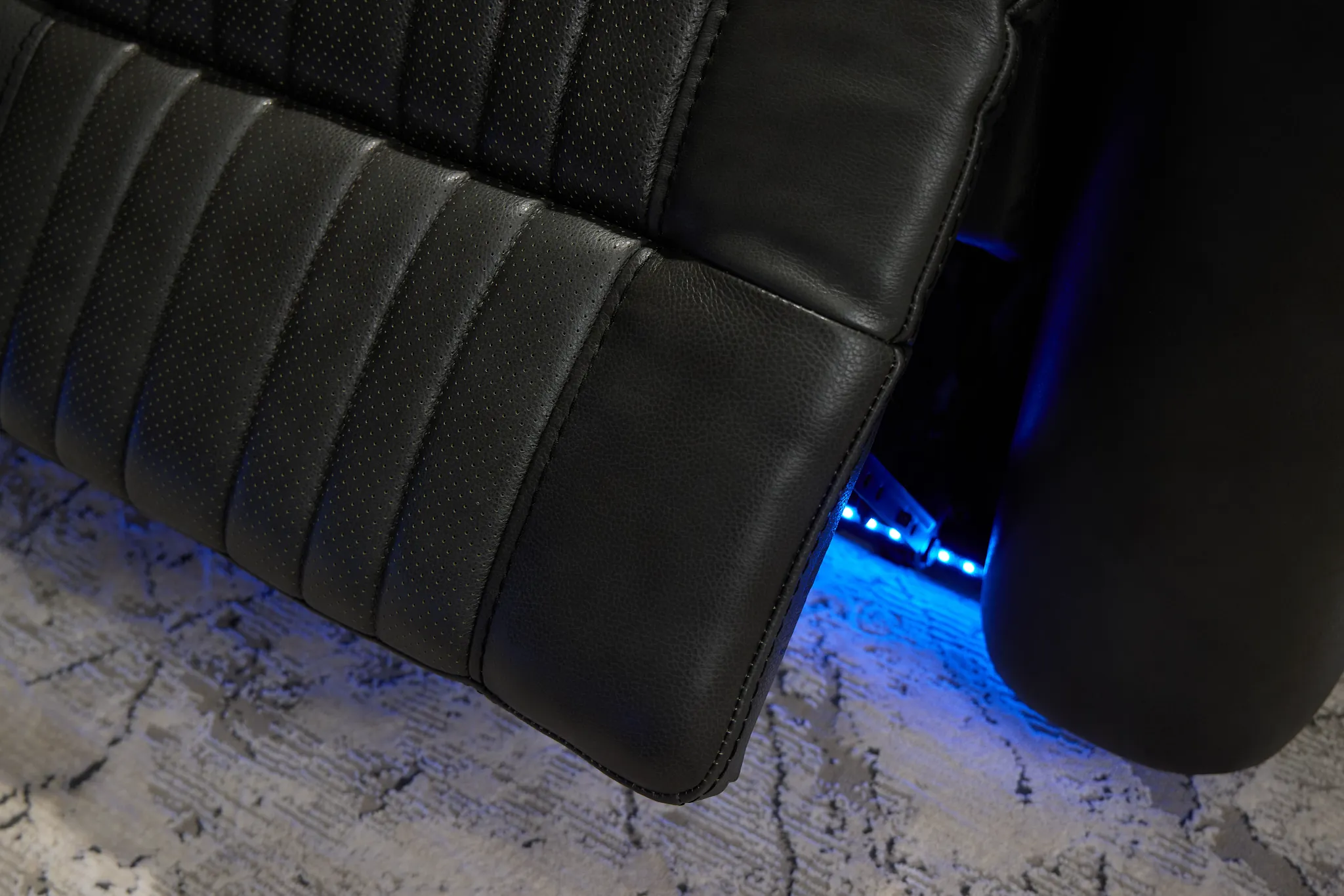 Nova Dark Gray Lthr/vinyl Power Reclining Sofa W/ Massage