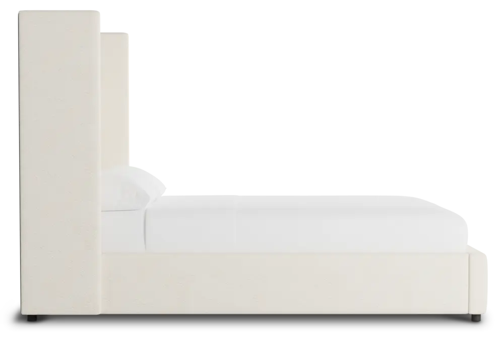 Captiva Gellar White 60" Upholstered Shelter Bed Captiva Gellar White 60" Upholstered Shelter Bed
